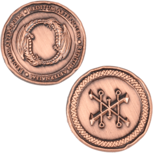 Set of 10 Copper Dragon LARP Coins