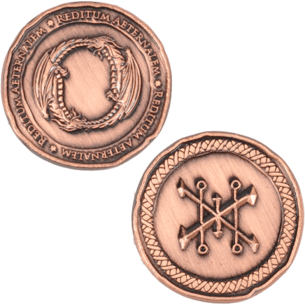 Set of 10 Copper Dragon LARP Coins