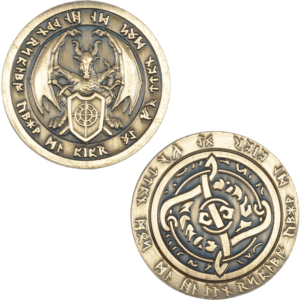 Set of 10 Gold Fire LARP Coins