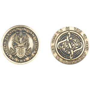 Set of 10 Gold Fire LARP Coins