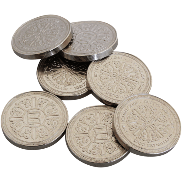 Set of 10 Silver LARP Coins