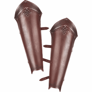 Fleur-de-Lis Lancelot Leather Greaves
