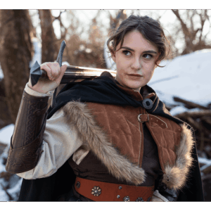 Nimue Fur Lined Suede Gorget