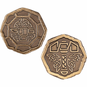 Set of 10 Gold Ancient Dwarves LARP Coins