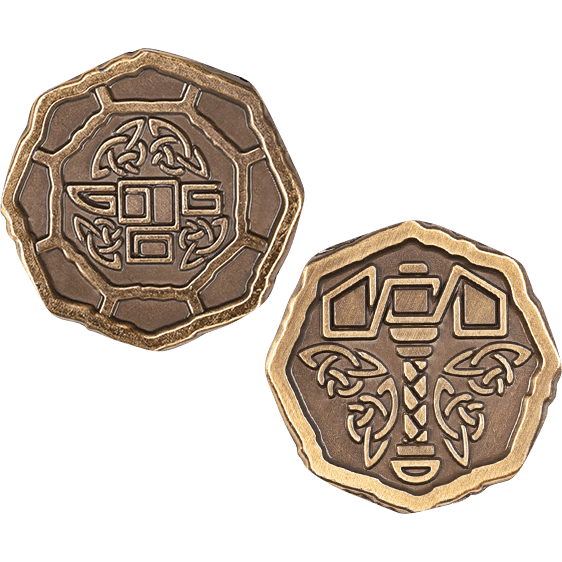 Set of 10 Gold Ancient Dwarves LARP Coins