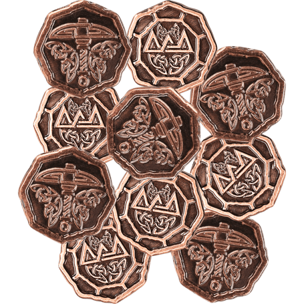 Set of 10 Copper Ancient Dwarves LARP Coins