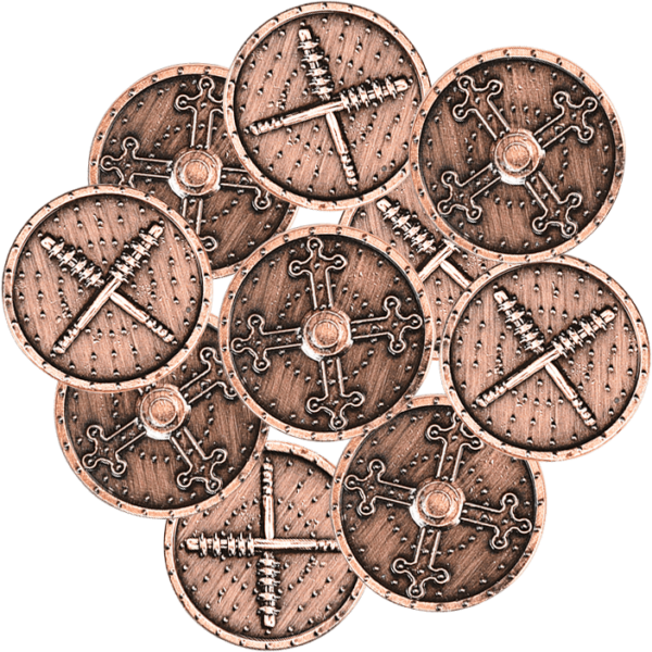 Set of 10 Copper Barbarian LARP Coins