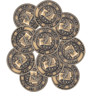Set of 10 Gold Elven LARP Coins