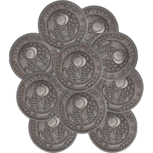 Set of 10 Silver Elven LARP Coins