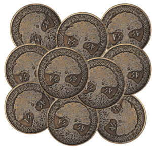Set of 10 Gold Earth LARP Coins