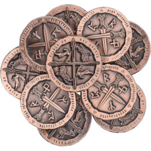 Set of 10 Copper Nordic LARP Coins