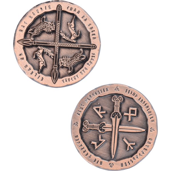 Set of 10 Copper Nordic LARP Coins
