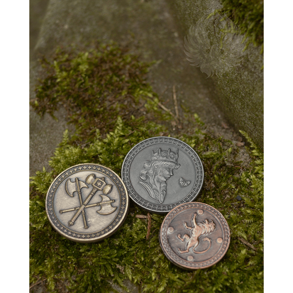 Set of 10 Gold King LARP Coins