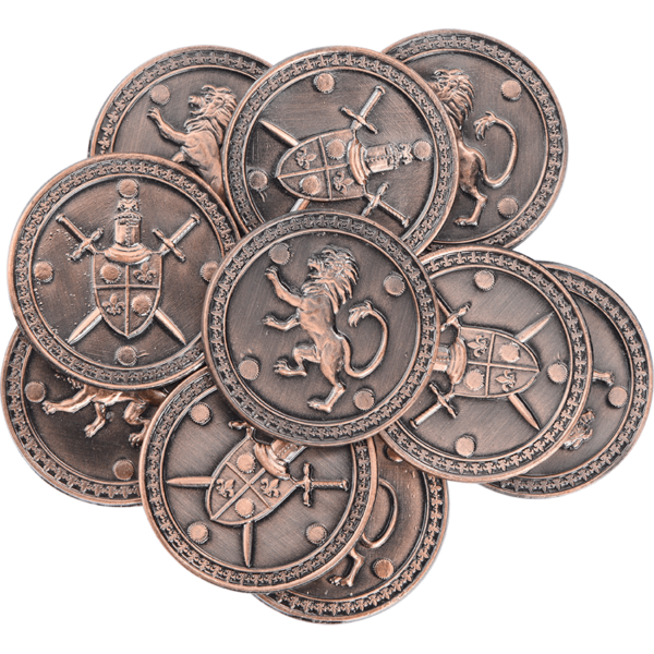 Set of 10 Copper King LARP Coins