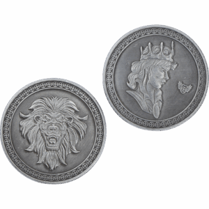 Set of 10 Silver King LARP Coins