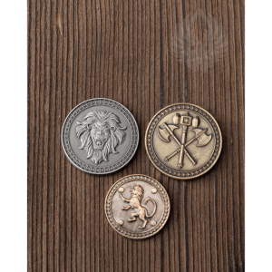 Set of 10 Silver King LARP Coins