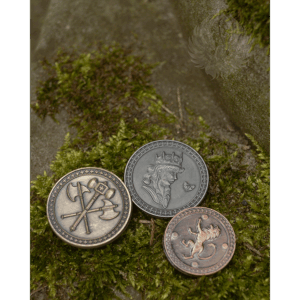Set of 10 Silver King LARP Coins