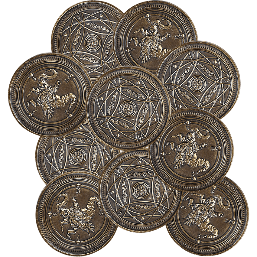 Set of 10 Gold LARP Coins