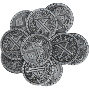 Set of 10 Silver Medieval LARP Coins