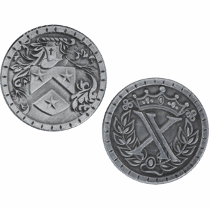 Set of 10 Silver Medieval LARP Coins