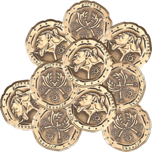 Set of 10 Gold Orc LARP Coins