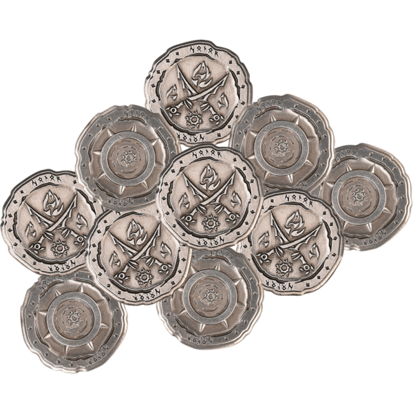 Set of 10 Silver Orc LARP Coins