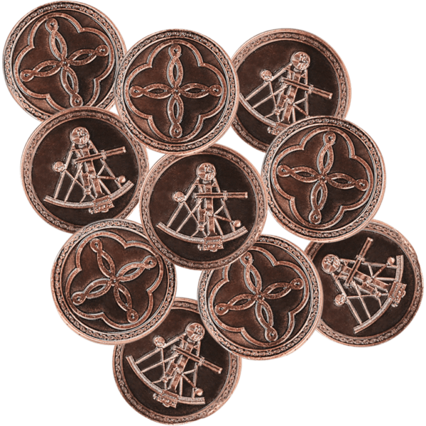 Set of 10 Copper Pirate LARP Coins