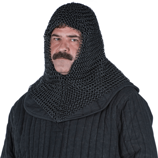Blackened Butted Chainmail Coif