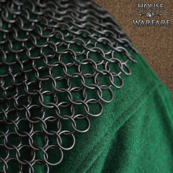 Blackened Butted Chainmail Coif
