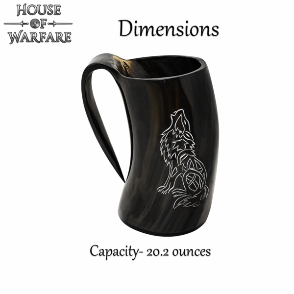 Howling Wolf Horn Tankard