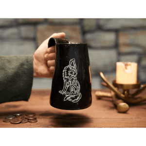 Howling Wolf Horn Tankard