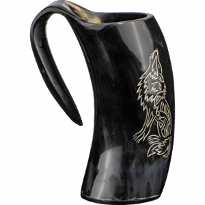 Howling Wolf Horn Tankard