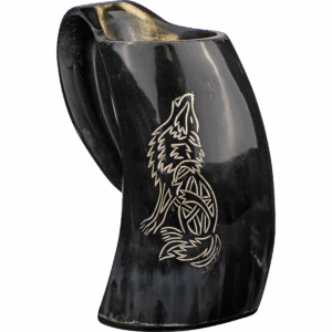 Howling Wolf Horn Tankard