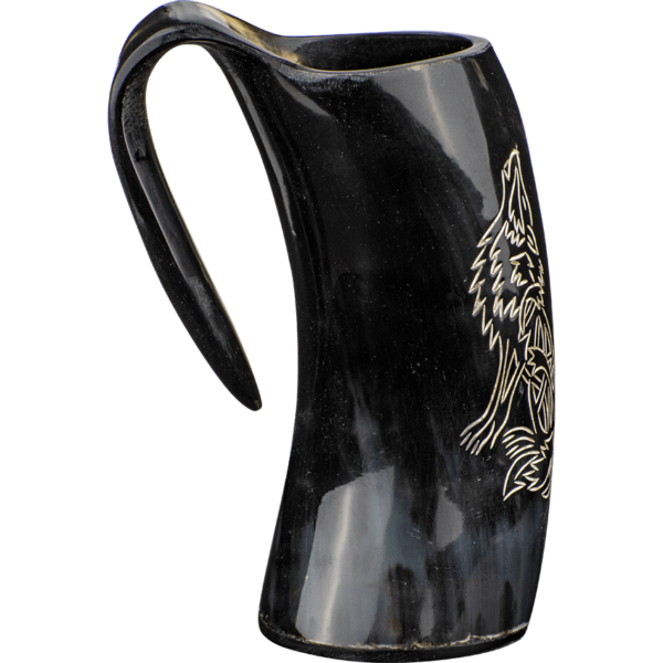 Howling Wolf Horn Tankard