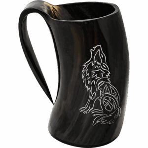 Howling Wolf Horn Tankard