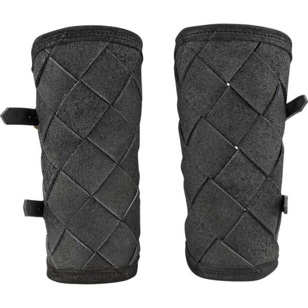 Viking Leather Bracers - Black