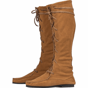 Suede Medieval High Boots - Brown