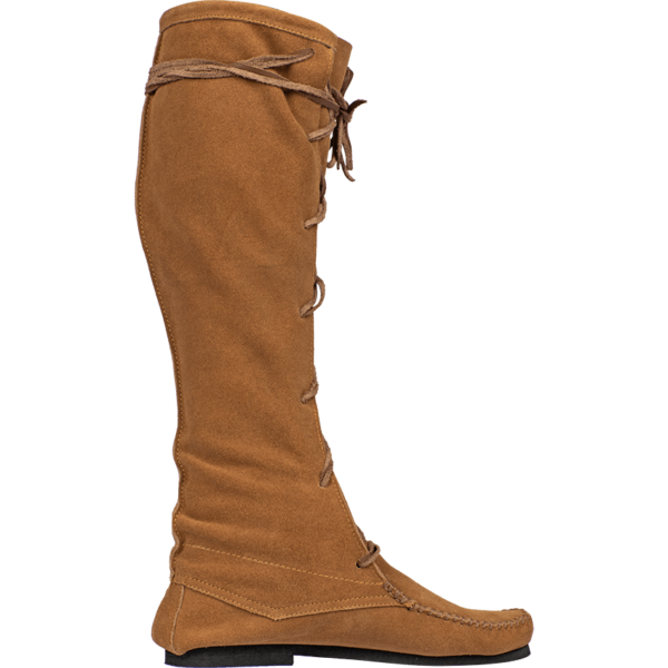 Suede Medieval High Boots - Brown