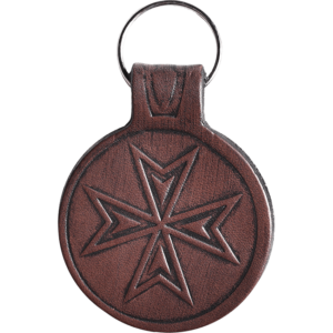 Templars Cross Leather Key Chain