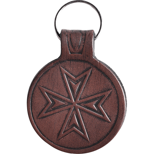 Templars Cross Leather Key Chain