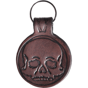 Skull Leather Key Chain