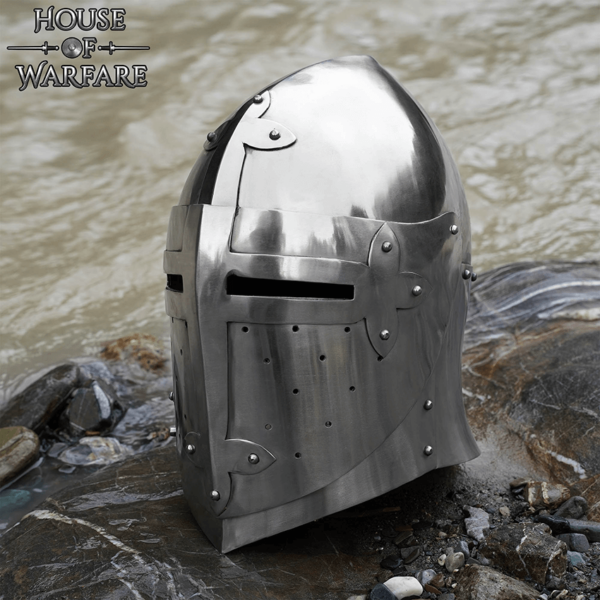 Knights Medieval Steel Helmet - 16 Gauge