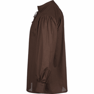 Laced Collar Medieval Shirt - Brown