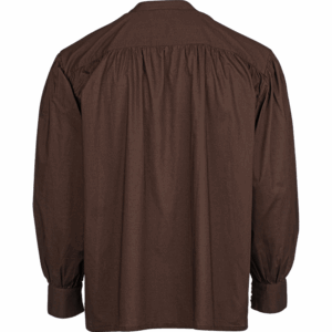 Laced Collar Medieval Shirt - Brown