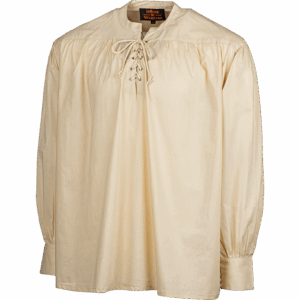 Laced Collar Medieval Shirt - Natural