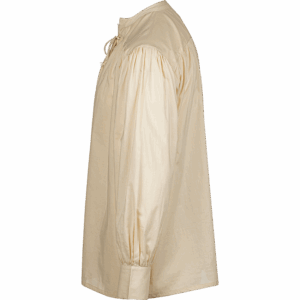 Laced Collar Medieval Shirt - Natural