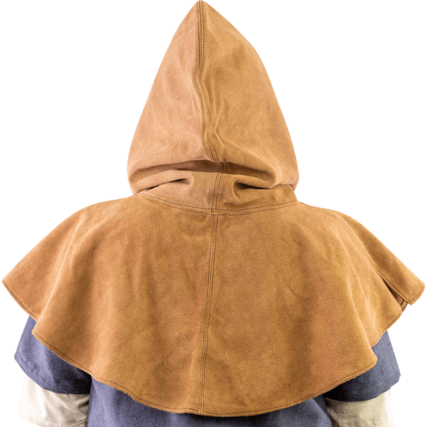 Light Brown Medieval Suede Hood