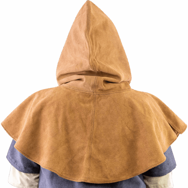 Light Brown Medieval Suede Hood