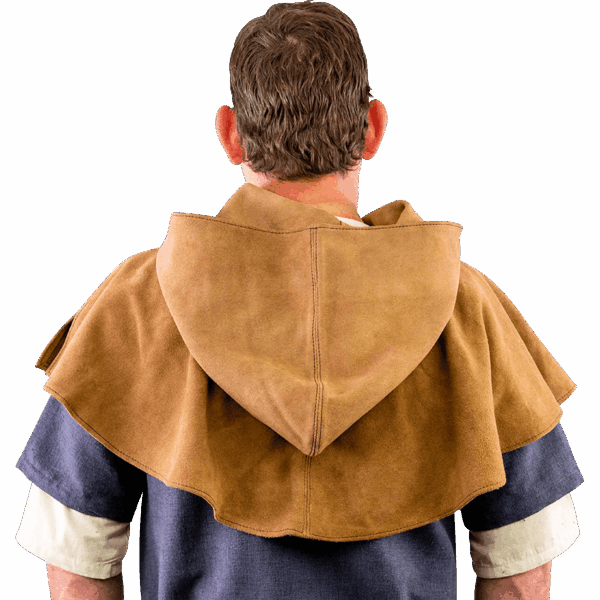 Light Brown Medieval Suede Hood