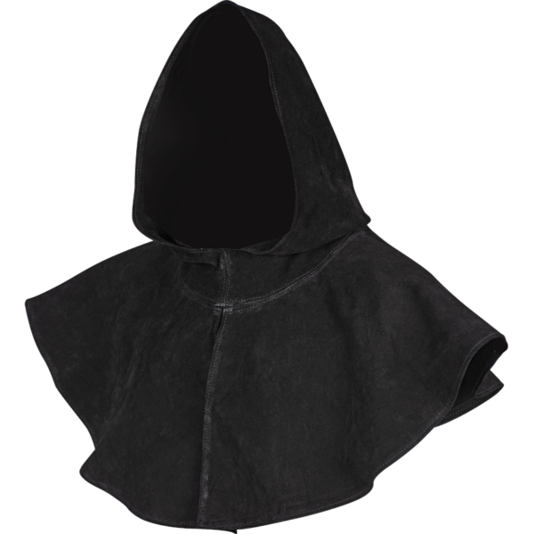 Black Medieval Suede Hood